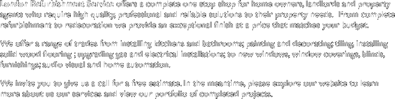 London Refurbishment Service offers a